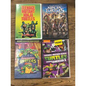 Teenage Mutant Ninja Turtles Movie 4-DVD Set Animated & Live Action Pre-Owned